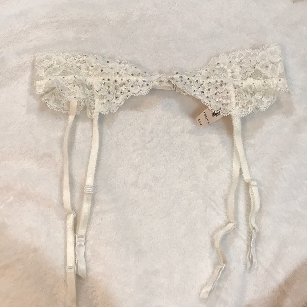 NWT rhinestone garter belt XS/S